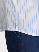 Blusa a righe in EcoSeta Blu Donna - Ragno