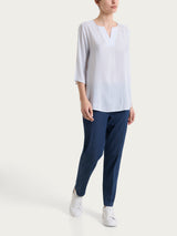 Blusa a righe in EcoSeta Blu Donna - Ragno