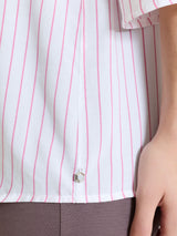 Blusa a righe in EcoSeta Rosa Donna - Ragno