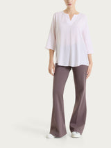 Blusa a righe in EcoSeta Rosa Donna - Ragno