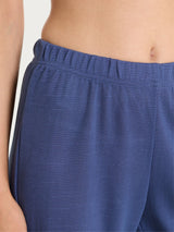 Pantalone ampio tinta unita in Summer Slub Blu Donna - Ragno