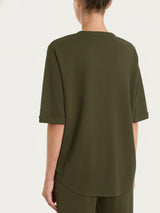 Maglia con scollo a serafino in Summer Slub Verdi Donna - Ragno