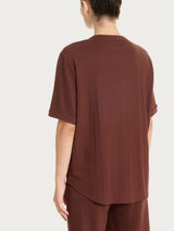 Maglia con scollo a serafino in Summer Slub Marroni Donna - Ragno