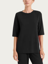 Maglia con scollo a barchetta in Summer Slub Neri Donna - Ragno