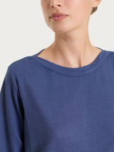 Maglia con scollo a barchetta in Summer Slub Blu Donna - Ragno