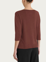 Maglia con scollo a barchetta in Lurex Summertime Marroni Donna - Ragno