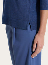 Maglia con scollo a barchetta in Lurex Summertime Blu Donna - Ragno