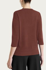 Maglia con scollo a V in Lurex Summertime Marroni Donna - Ragno