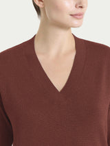 Maglia con scollo a V in Lurex Summertime Marroni Donna - Ragno
