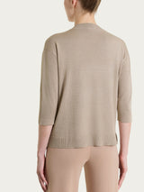 Maglia con scollo a V in Lurex Summertime Marroni Donna - Ragno