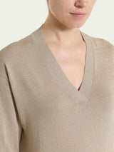 Maglia con scollo a V in Lurex Summertime Marroni Donna - Ragno