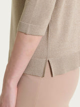 Maglia con scollo a V in Lurex Summertime Marroni Donna - Ragno