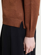 Offene Strickjacke aus Lurex Summertime Brown Women - Ragno