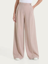 Pantalone lungo a palazzo con tasche e pinces in Compact Light Marroni Donna - Ragno