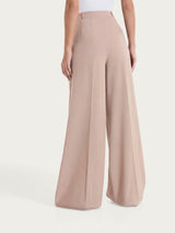 Pantalone lungo a palazzo con tasche e pinces in Compact Light Marroni Donna - Ragno