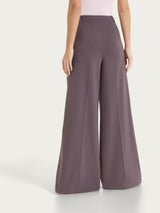 Pantalone lungo a palazzo con tasche e pinces in Compact Light Marroni Donna - Ragno