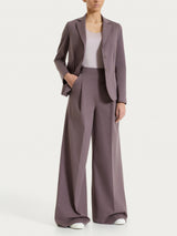 Pantalone lungo a palazzo con tasche e pinces in Compact Light Marroni Donna - Ragno