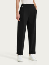 Pantalone a carota con tasche e pinces in Compact Light Neri Donna - Ragno