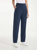 Pantalone a carota con tasche e pinces in Compact Light Blu Donna - Ragno