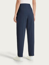 Pantalone a carota con tasche e pinces in Compact Light Blu Donna - Ragno