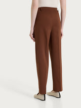 Pantalone a carota con tasche e pinces in Compact Light Marroni Donna - Ragno