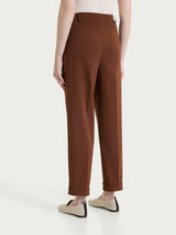 Pantalone a carota con tasche e pinces in Compact Light Marroni Donna - Ragno