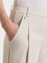 Pantalone a carota con tasche e pinces in Compact Light Bianchi Donna - Ragno
