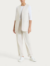Pantalone a carota con tasche e pinces in Compact Light Bianchi Donna - Ragno