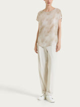 Pantalone a carota con tasche e pinces in Compact Light Bianchi Donna - Ragno