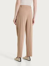 Pantalone a carota con tasche e pinces in Compact Light Marroni Donna - Ragno