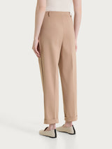 Pantalone a carota con tasche e pinces in Compact Light Marroni Donna - Ragno