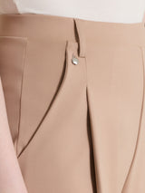 Pantalone a carota con tasche e pinces in Compact Light Marroni Donna - Ragno