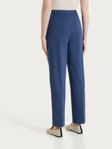 Pantalone a carota con tasche e pinces in Compact Light Blu Donna - Ragno