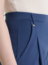 Pantalone a carota con tasche e pinces in Compact Light Blu Donna - Ragno