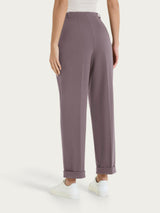 Pantalone a carota con tasche e pinces in Compact Light Marroni Donna - Ragno