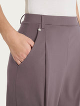Pantalone a carota con tasche e pinces in Compact Light Marroni Donna - Ragno