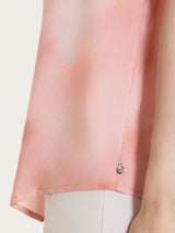 Blusa con manica corta e fantasia in Voile di Viscosa Satin Rosa Donna - Ragno