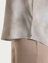 Blusa con manica 3/4 e fantasia in Voile di Viscosa Satin Marroni Donna - Ragno