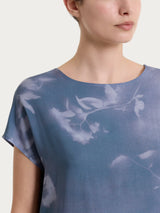 Blusa con manica corta e fantasia in EcoSeta Grigi Donna - Ragno