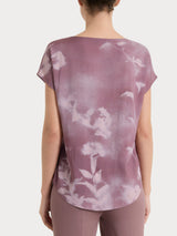 Pink Women's Ecoseta Patterned Short Sleeve Blouse - Ragno