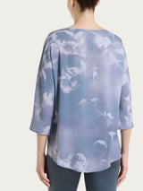 Blusa con manica 3/4 e fantasia in EcoSeta Grigi Donna - Ragno