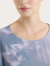 Blusa con manica 3/4 e fantasia in EcoSeta Grigi Donna - Ragno
