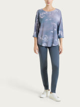 Blusa con manica 3/4 e fantasia in EcoSeta Grigi Donna - Ragno