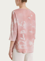 Blusa con manica 3/4 e fantasia in Voile di Viscosa Satin Rosa Donna - Ragno
