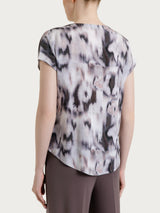 Blusa estampada de manga corta en Ecoseta Púrpura Mujer - Ragno