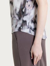 Blusa estampada de manga corta en Ecoseta Púrpura Mujer - Ragno