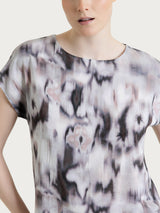 Blusa estampada de manga corta en Ecoseta Púrpura Mujer - Ragno