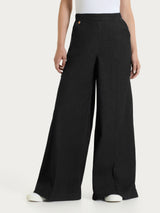 Jeans a palazzo con tasche e vita piatta in Super Light Denim Neri Donna - Ragno