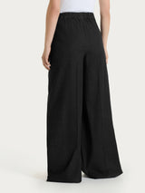 Jeans a palazzo con tasche e vita piatta in Super Light Denim Neri Donna - Ragno