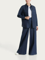 Jeans a palazzo con tasche e vita piatta in Super Light Denim Blu Donna - Ragno